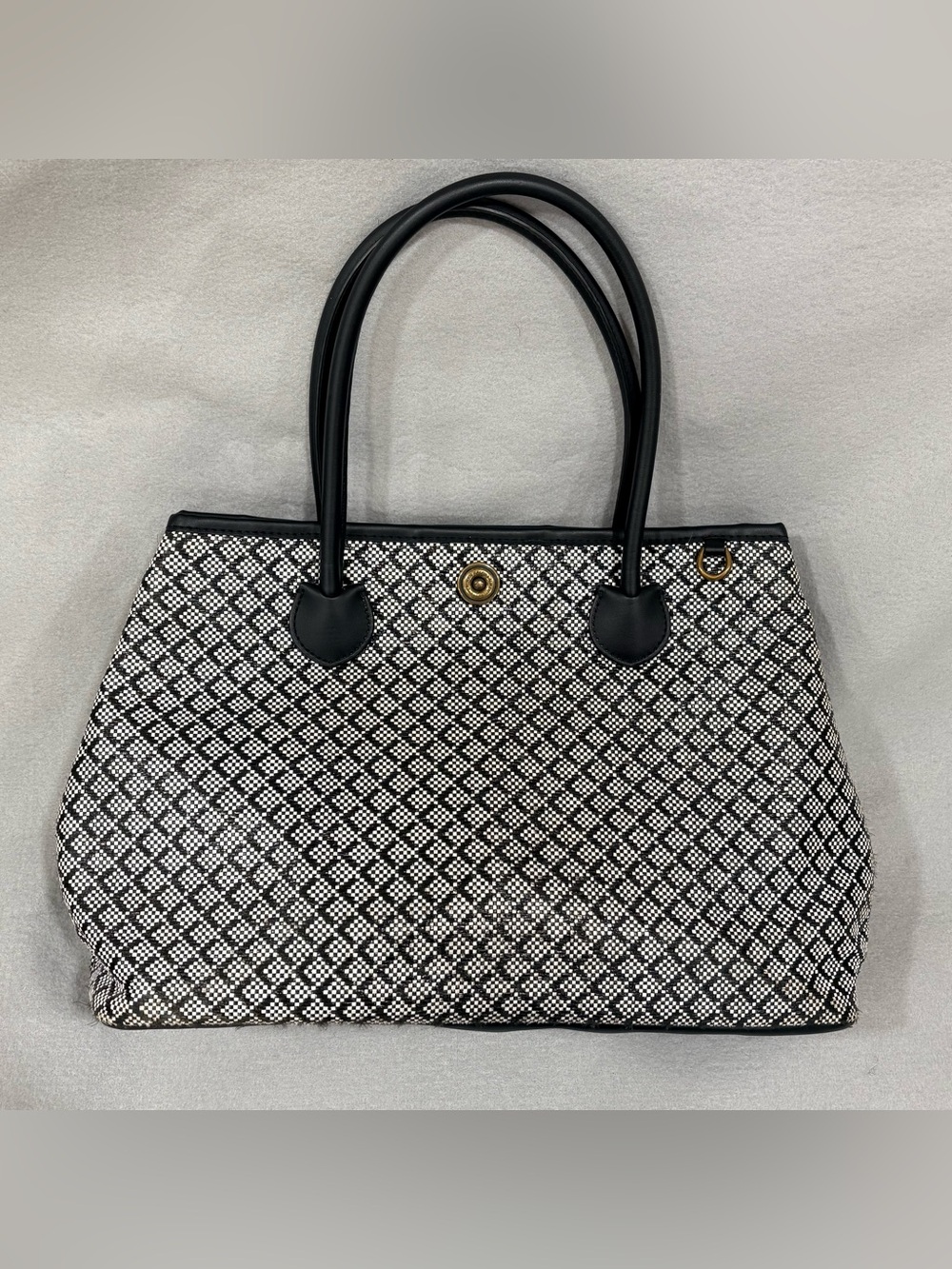 Lauren Ralph Lauren - Millbrook Market Tote Black White Geometric Design